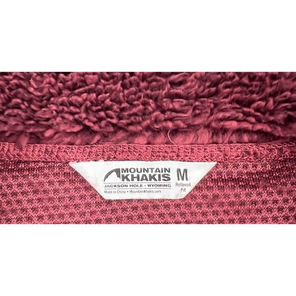 Mountain Khakis Womens Burgundy Sherpa Quarter-Zip Pullover M Relaxed Fit - Picture 2 of 5